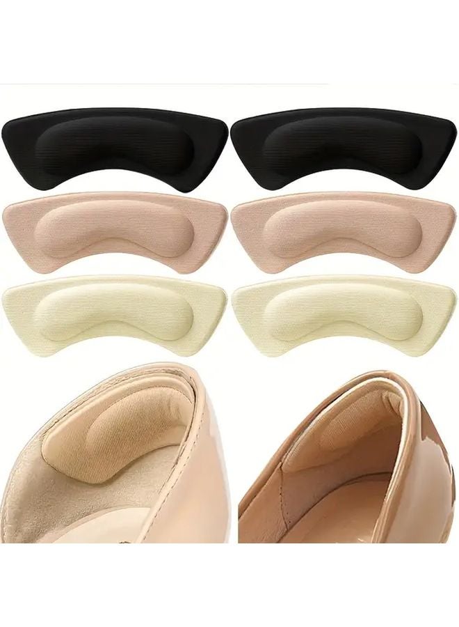 Thick Cushioned Anti Slip Shoe Insoles 6pcs Black Beige Khaki Shock Absorbing All Day Comfort - Image 3